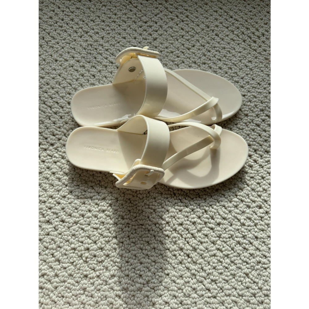 Veronica Beard 'Salva' Jelly Flip-Flop Flat Sandals White - Size 7